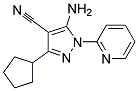 5-amino-3-cyclopentyl-1-pyridin-2-yl-1H-pyrazole-4-carbonitrile Struktur