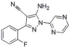 5-amino-3-(2-fluorophenyl)-1-pyrazin-2-yl-1H-pyrazole-4-carbonitrile Struktur