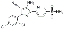 6-[5-amino-4-cyano-3-(2,4-dichlorophenyl)-1H-pyrazol-1-yl]pyridine-3-sulfonamide Struktur