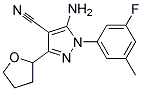 5-amino-1-(3-fluoro-5-methylphenyl)-3-(tetrahydrofuran-2-yl)-1H-pyrazole-4-carbonitrile Struktur