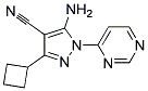 5-amino-3-cyclobutyl-1-pyrimidin-4-yl-1H-pyrazole-4-carbonitrile Struktur