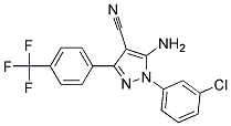 5-amino-1-(3-chlorophenyl)-3-[4-(trifluoromethyl)phenyl]-1H-pyrazole-4-carbonitrile Struktur