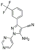 5-amino-3-[3-(trifluoromethyl)phenyl]-1-pyrimidin-4-yl-1H-pyrazole-4-carbonitrile Struktur