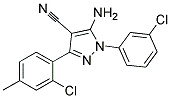 5-amino-1-(3-chlorophenyl)-3-(2-chloro-4-methylphenyl)-1H-pyrazole-4-carbonitrile Struktur