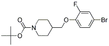 4-(4-Bromo-2-fluoro-phenoxymethyl)-piperidine-1-carboxylic acid tert-butyl ester Struktur