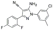 5-amino-1-(3-chloro-5-methylphenyl)-3-(2,4-difluorophenyl)-1H-pyrazole-4-carbonitrile Struktur