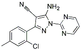 5-amino-3-(2-chloro-4-methylphenyl)-1-pyrimidin-2-yl-1H-pyrazole-4-carbonitrile Struktur