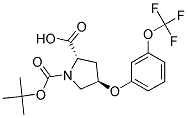 (2S,4R)-1-(tert-butoxycarbonyl)-4-[3-(trifluoromethoxy)phenoxy]pyrrolidine-2-carboxylic acid Struktur