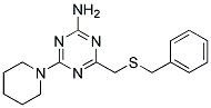 4-BENZYLTHIOMETHYL-6-PIPERIDINO-1,3,5-TRIAZIN-2-AMINE Struktur