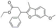 ETHYL-3-(6-METHOXY-3-METHYLBENZO(B)FURAN-2-YL)-3-PHENYLPROPIONATE Struktur