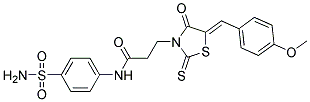 N-[4-(Aminosulfonyl)phenyl]-3-[(5Z)-5-(4-methoxybenzylidene)-4-oxo-2-thioxo-1,3-thiazolidin-3-yl]propanamide Struktur