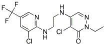 4-Chloro-5-((2-((3-chloro-5-(trifluoromethyl)-2-pyridinyl)amino)ethyl)amino)-2-ethyl-3(2H)-pyridazinone Struktur