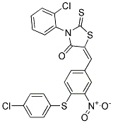 3-(2-Chlorophenyl)-5-((4-((4-chlorophenyl)sulfanyl)-3-nitrophenyl)methylene)-2-thioxo-1,3-thiazolan-4-one Struktur