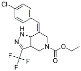 7-(E)-p-Chlorobenzylidene-5-ethoxycarbonyl-4,5,6,7-tetrahydro-3-(trifluoromethyl)pyrazolo-[4,3-c]-pyridine Struktur