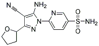 6-[5-amino-4-cyano-3-(tetrahydrofuran-2-yl)-1H-pyrazol-1-yl]pyridine-3-sulfonamide Struktur