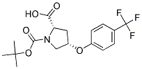 (2S,4S)-1-(tert-butoxycarbonyl)-4-[4-(trifluoromethyl)phenoxy]pyrrolidine-2-carboxylic acid Struktur