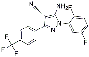 5-amino-1-(2,5-difluorophenyl)-3-[4-(trifluoromethyl)phenyl]-1H-pyrazole-4-carbonitrile Struktur