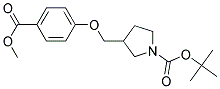 3-(4-Methoxycarbonyl-phenoxymethyl)-pyrrolidine-1-carboxylic acid tert-butyl ester Struktur