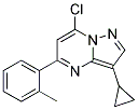 7-chloro-3-cyclopropyl-5-(2-methylphenyl)pyrazolo[1,5-a]pyrimidine Struktur