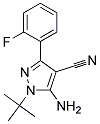 5-amino-1-tert-butyl-3-(2-fluorophenyl)-1H-pyrazole-4-carbonitrile Struktur