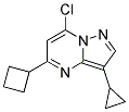 7-chloro-5-cyclobutyl-3-cyclopropylpyrazolo[1,5-a]pyrimidine Struktur