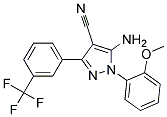 5-amino-3-[3-(trifluoromethyl)phenyl]-1-(2-methoxyphenyl)-1H-pyrazole-4-carbonitrile Struktur