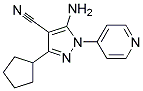 5-amino-3-cyclopentyl-1-pyridin-4-yl-1H-pyrazole-4-carbonitrile Struktur