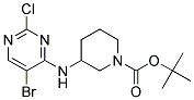 tert-butyl 3-[(5-bromo-2-chloropyrimidin-4-yl)amino]piperidine-1-carboxylate Struktur