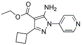 ethyl 5-amino-3-cyclobutyl-1-pyridin-4-yl-1H-pyrazole-4-carboxylate Struktur