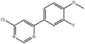 4-Chloro-6-(3-fluoro-4-methoxy-phenyl)-pyrimidine Struktur