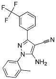 5-amino-3-[3-(trifluoromethyl)phenyl]-1-(2-methylphenyl)-1H-pyrazole-4-carbonitrile Struktur