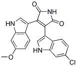 3-(6-chloro-1H-indol-3-yl)-4-(6-methoxy-1H-indol-3-yl)-1H-pyrrole-2,5-dione Struktur