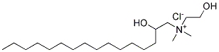 N-(2-Hydroxyhexadecyl-1)-N,N-dimethyl-N-2-hydroxyethyl ammonium chloride Struktur