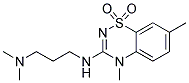 4,7-Dimethyl-3-[3-(dimethylamino)propylamino]-4H-1,2,4-benzothiadiazin-1,1-dioxide Struktur