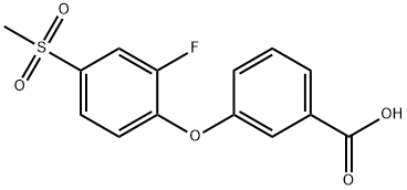 3-[(2-Fluoro-4-methylsulfonyl)phenoxy]benzoicacid Struktur