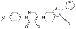 6-(5-Chloro-1-(4-methoxyphenyl)-6-oxo-1,6-dihydro-4-pyridazinyl)-2-(1H-pyrrol-1-yl)-4,5,6,7-tetrahydrothieno[2,3-c]pyridine-3-carbonitrile Struktur
