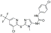 N-(4-Chlorophenyl)-N'-(2-((3-chloro-5-(trifluoromethyl)-2-pyridinyl)sulfanyl)-1-methyl-1H-imidazol-5-yl)urea Struktur