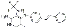 7-(E)-p-Dimethylaminobenzylidene-4,5,6,7-tetrahydro-1-phenyl-3-(trifluoromethyl)pyrazolo-[4,3-c]-pyridine Struktur