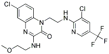 6-Chloro-1-(2-((3-chloro-5-(trifluoromethyl)-2-pyridinyl)amino)ethyl)-3-((2-methoxyethyl)amino)-2(1h)-quinoxalinone Struktur