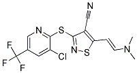 3-((3-Chloro-5-(trifluoromethyl)-2-pyridinyl)sulfanyl)-5-(2-(dimethylamino)vinyl)-4-isothiazolecarbonitrile Struktur