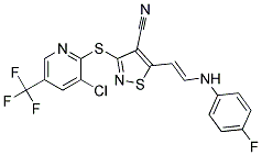 3-((3-Chloro-5-(trifluoromethyl)-2-pyridinyl)sulfanyl)-5-(2-(4-fluorophenylamino)vinyl)-4-isothiazolecarbonitrile Struktur