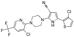 5-(3-Chloro-2-thienyl)-2-(4-(3-chloro-5-(trifluoromethyl)-2-pyridinyl)piperazino)-1H-pyrrole-3-carbonitrile Struktur