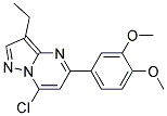 7-chloro-5-(3,4-dimethoxyphenyl)-3-ethylpyrazolo[1,5-a]pyrimidine Struktur