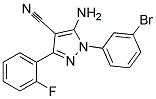 5-amino-1-(3-bromophenyl)-3-(2-fluorophenyl)-1H-pyrazole-4-carbonitrile Struktur