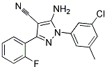 5-amino-1-(3-chloro-5-methylphenyl)-3-(2-fluorophenyl)-1H-pyrazole-4-carbonitrile Struktur