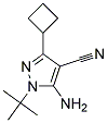 5-amino-1-tert-butyl-3-cyclobutyl-1H-pyrazole-4-carbonitrile Struktur