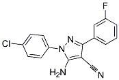 5-amino-1-(4-chlorophenyl)-3-(3-fluorophenyl)-1H-pyrazole-4-carbonitrile Struktur