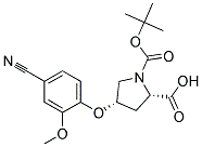 (2S,4S)-1-(tert-butoxycarbonyl)-4-(4-cyano-2-methoxyphenoxy)pyrrolidine-2-carboxylic acid Struktur