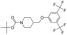 4-(3,5-Bis-trifluoromethyl-phenoxymethyl)-piperidine-1-carboxylic acid tert-butyl ester Struktur