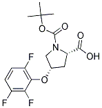 (2S,4S)-1-(tert-butoxycarbonyl)-4-(2,3,6-trifluorophenoxy)pyrrolidine-2-carboxylic acid Struktur